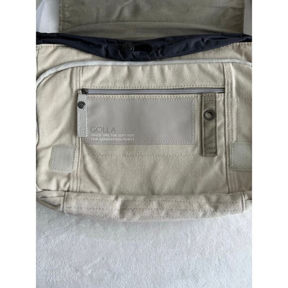 Golla GenMob ipad Messenger Bag Crossbody Beige Adjustable‎ Pockets Canvas - Picture 6 of 16